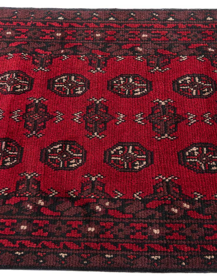 Detail image of 2' 7 x 15' 10 Hand Knotted Afghan Akhche Wool Runner Rug