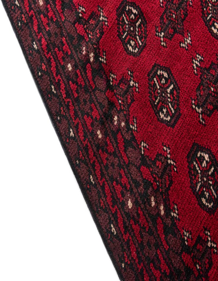 Detail image of 2' 7 x 15' 10 Hand Knotted Afghan Akhche Wool Runner Rug