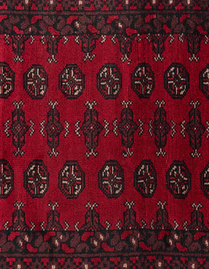 Detail image of 2' 7 x 15' 10 Hand Knotted Afghan Akhche Wool Runner Rug