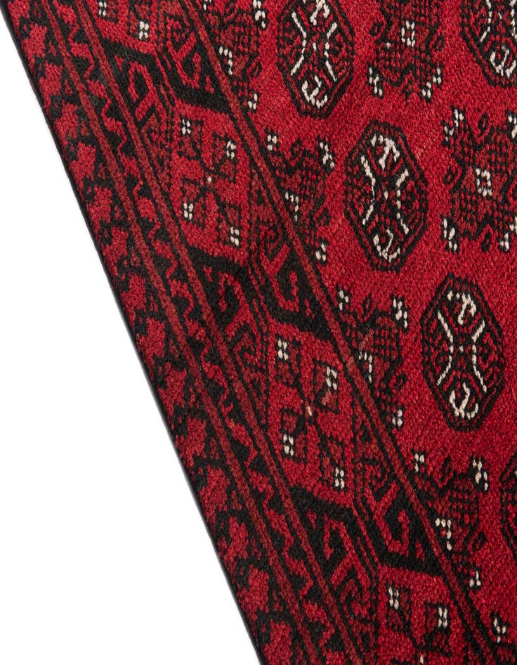 Detail image of  2' 8 x 18' 10  Hand Knotted Afghan Akhche Wool Runner Rug