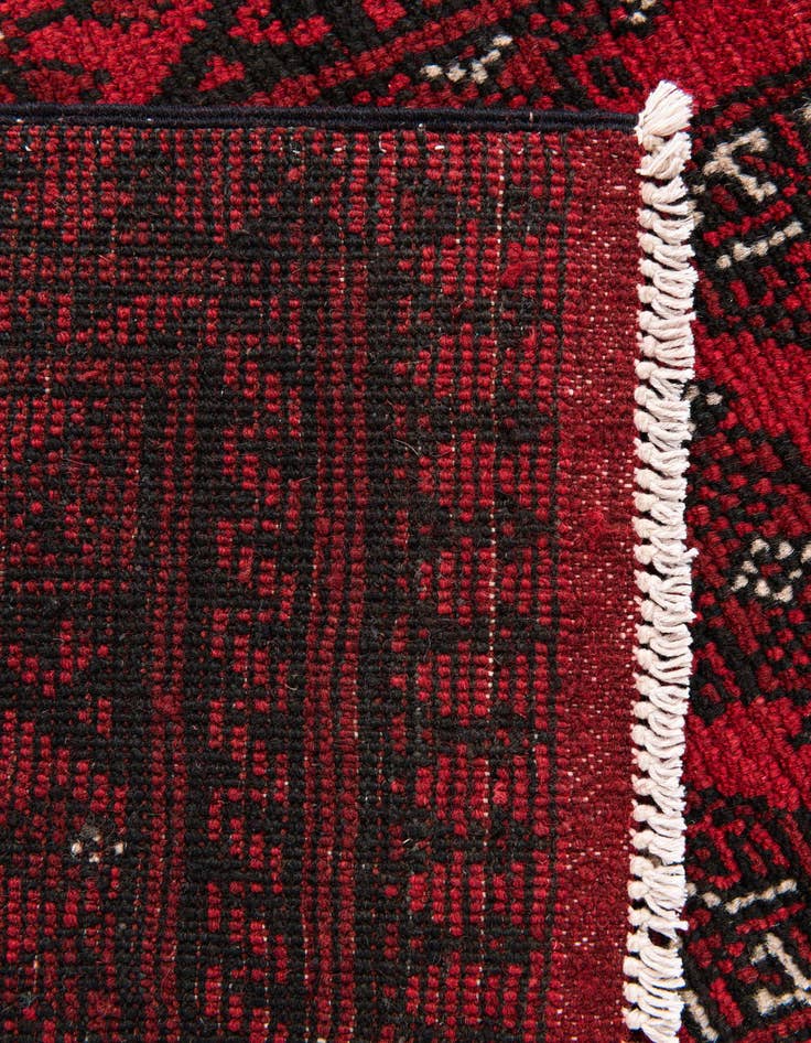 Detail image of  2' 8 x 18' 10  Hand Knotted Afghan Akhche Wool Runner Rug