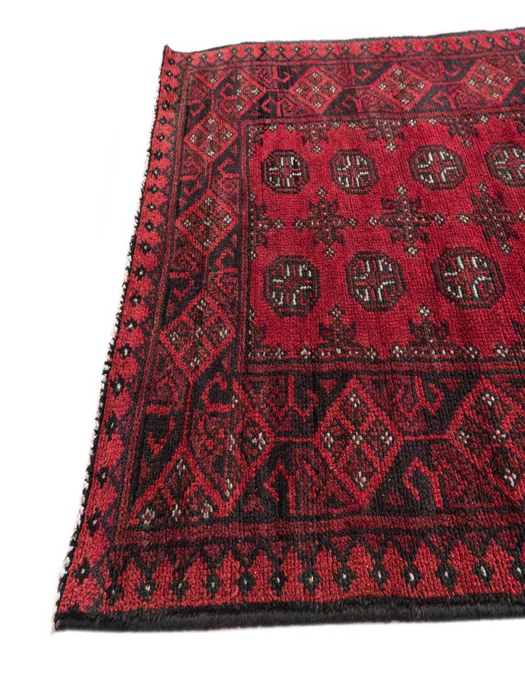 Detail image of  2' 9 x 15' 9  Hand Knotted Afghan Akhche Wool Runner Rug