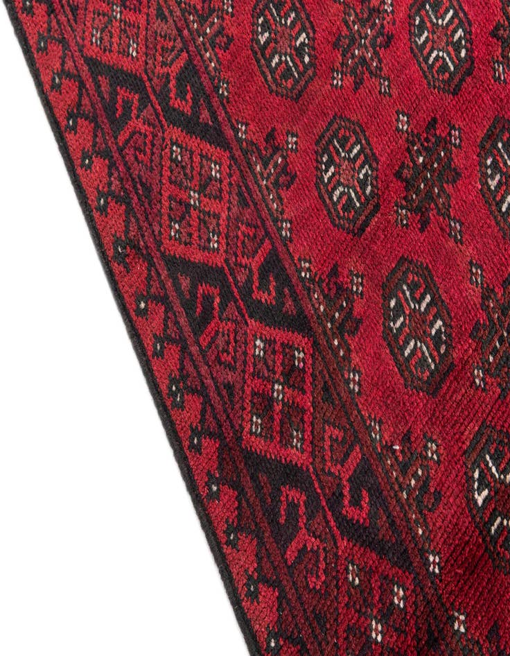 Detail image of  2' 9 x 15' 9  Hand Knotted Afghan Akhche Wool Runner Rug