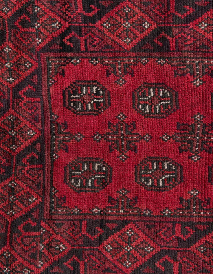 Detail image of  2' 9 x 15' 9  Hand Knotted Afghan Akhche Wool Runner Rug