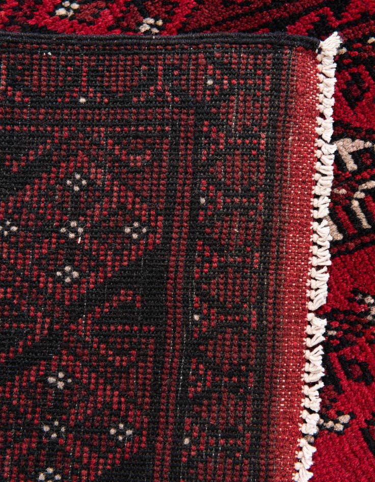 Detail image of  2' 7 x 18' 8  Hand Knotted Afghan Akhche Wool Runner Rug