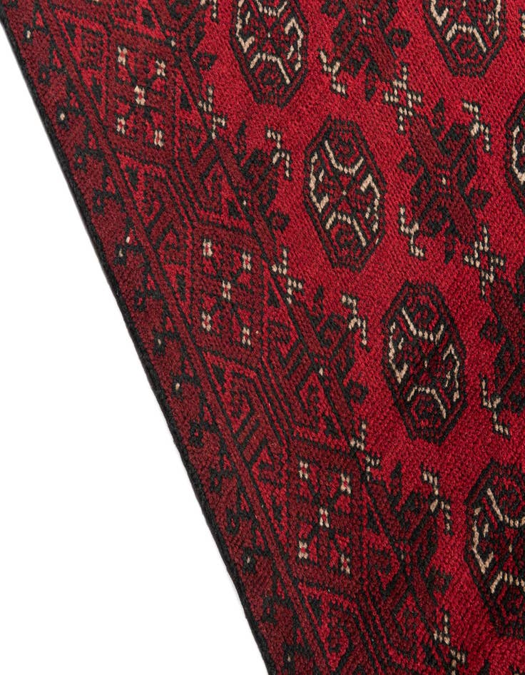 Detail image of  2' 7 x 19'  Hand Knotted Afghan Akhche Wool Runner Rug