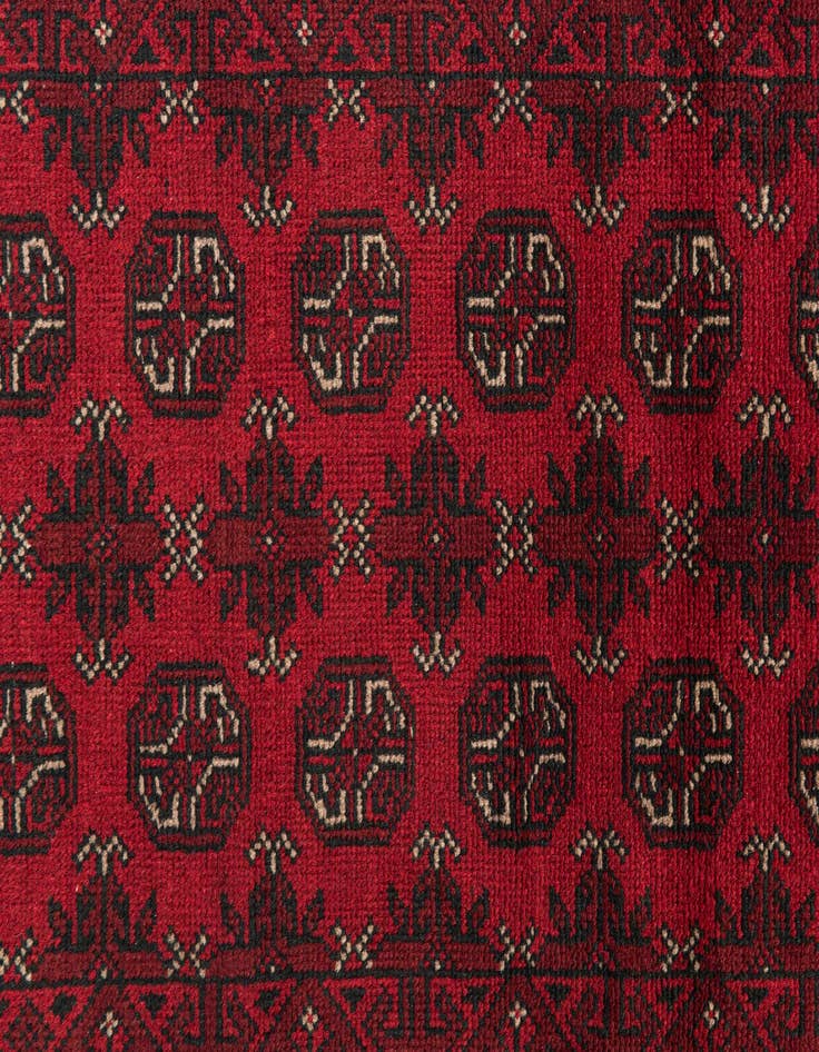 Detail image of  2' 7 x 19'  Hand Knotted Afghan Akhche Wool Runner Rug