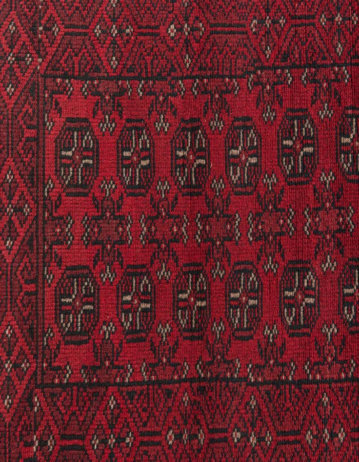 Detail image of  2' 7 x 18' 9  Hand Knotted Afghan Akhche Wool Runner Rug