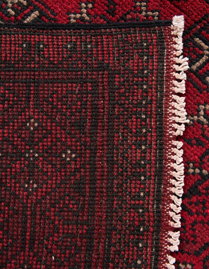 Detail image of  2' 7 x 18' 9  Hand Knotted Afghan Akhche Wool Runner Rug