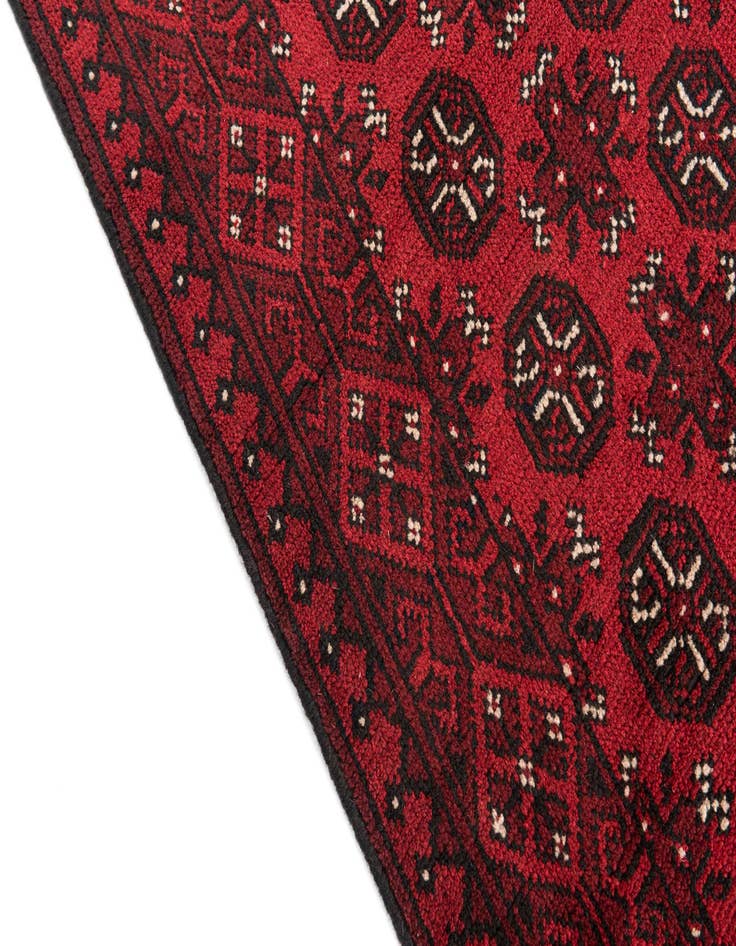 Detail image of  2' 7 x 18' 10  Hand Knotted Afghan Akhche Wool Runner Rug