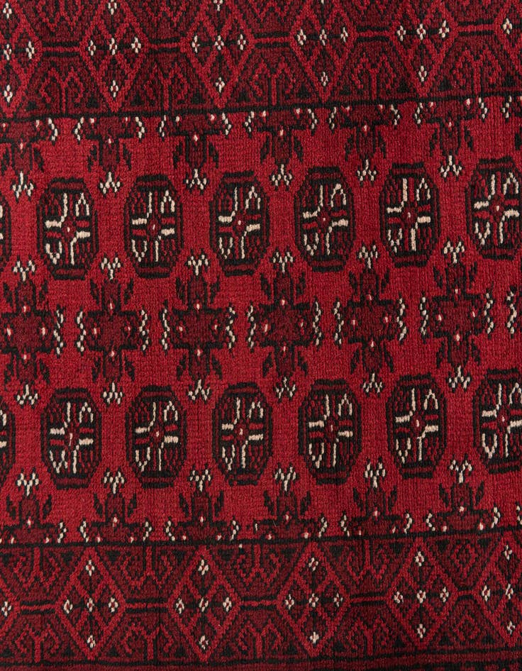 Detail image of  2' 7 x 18' 10  Hand Knotted Afghan Akhche Wool Runner Rug