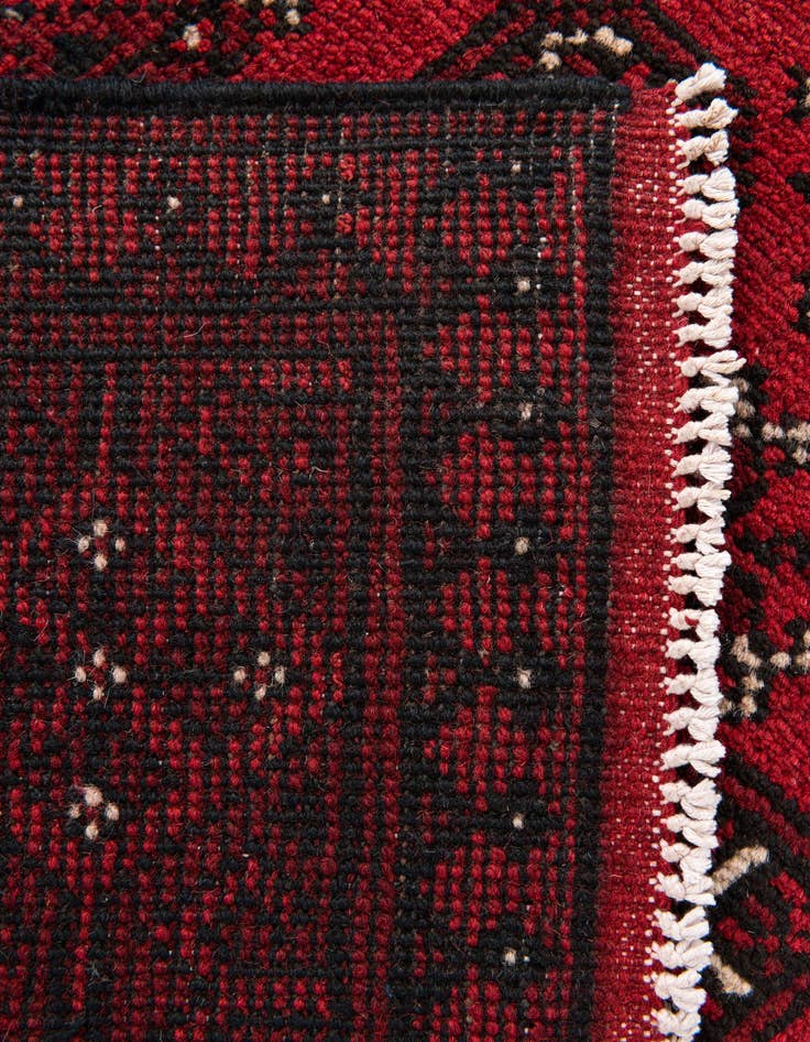 Detail image of  2' 7 x 18' 10  Hand Knotted Afghan Akhche Wool Runner Rug
