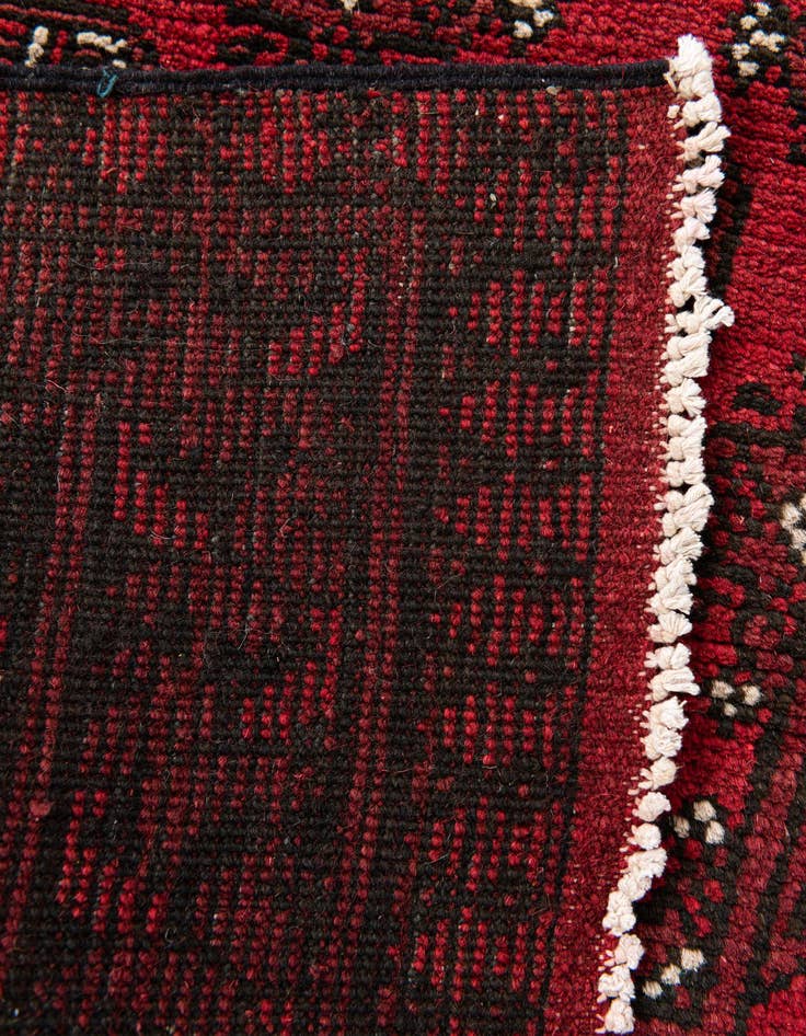 Detail image of  2' 7 x 19'  Hand Knotted Afghan Akhche Wool Runner Rug