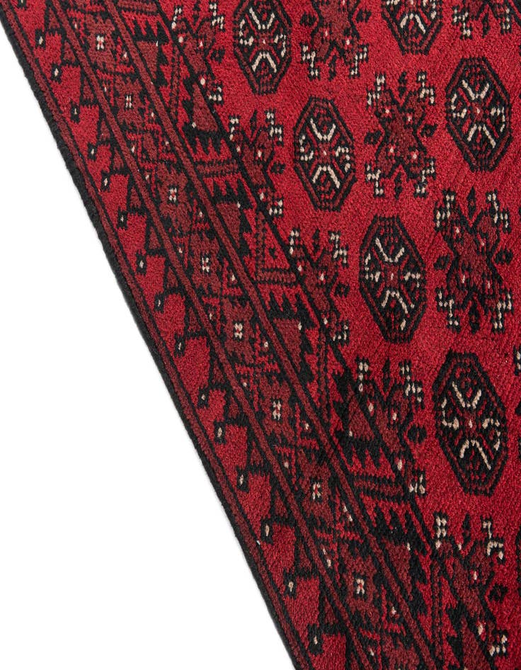 Detail image of 2' 8 x 18' 9 Hand Knotted Afghan Akhche Wool Runner Rug