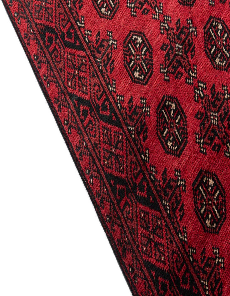 Detail image of  2' 7 x 19'  Hand Knotted Afghan Akhche Wool Runner Rug