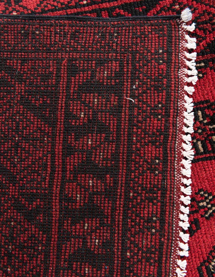 Detail image of  2' 7 x 19'  Hand Knotted Afghan Akhche Wool Runner Rug