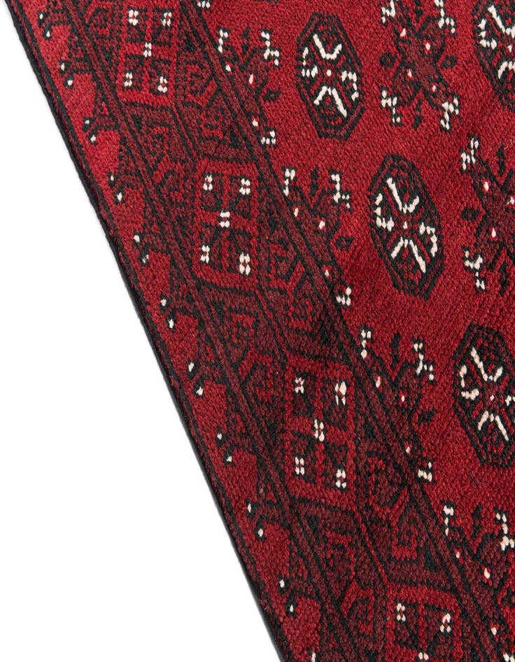 Detail image of  2' 7 x 18' 7  Hand Knotted Afghan Akhche Wool Runner Rug