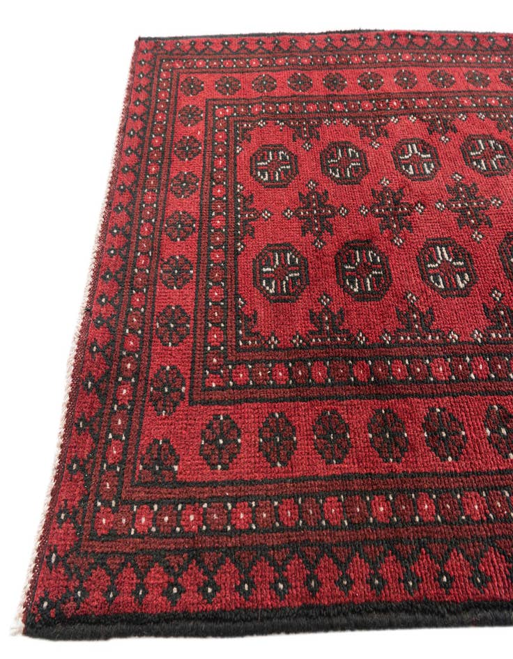 Detail image of  2' 8 x 16' 2  Hand Knotted Afghan Akhche Wool Runner Rug