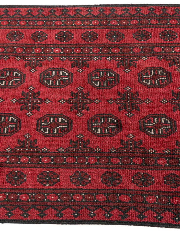 Detail image of  2' 8 x 16' 2  Hand Knotted Afghan Akhche Wool Runner Rug