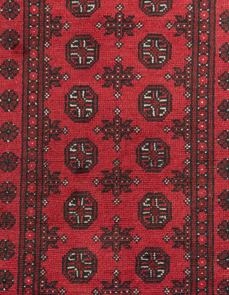 Detail image of  2' 8 x 16' 2  Hand Knotted Afghan Akhche Wool Runner Rug