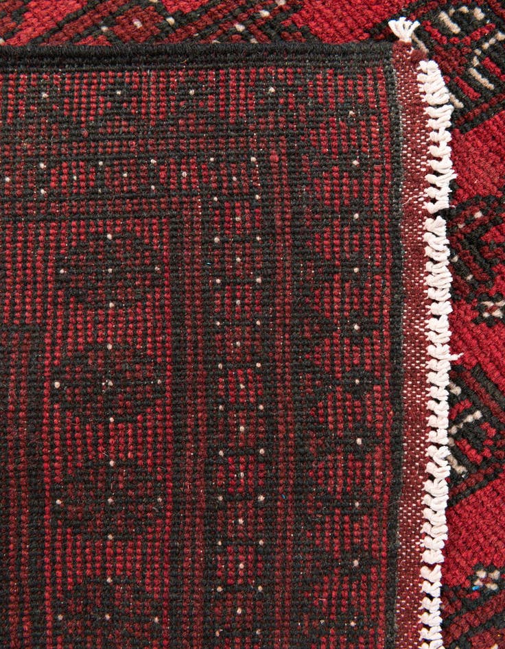 Detail image of  2' 8 x 16' 2  Hand Knotted Afghan Akhche Wool Runner Rug