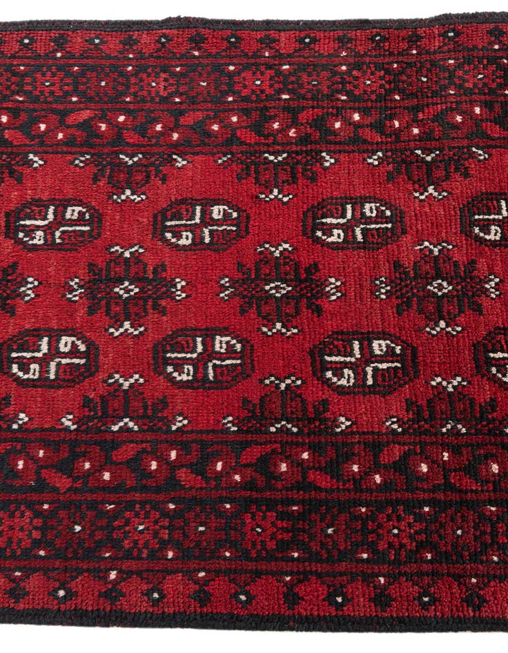 Detail image of 2' 8 x 15' 9 Hand Knotted Afghan Akhche Wool Runner Rug