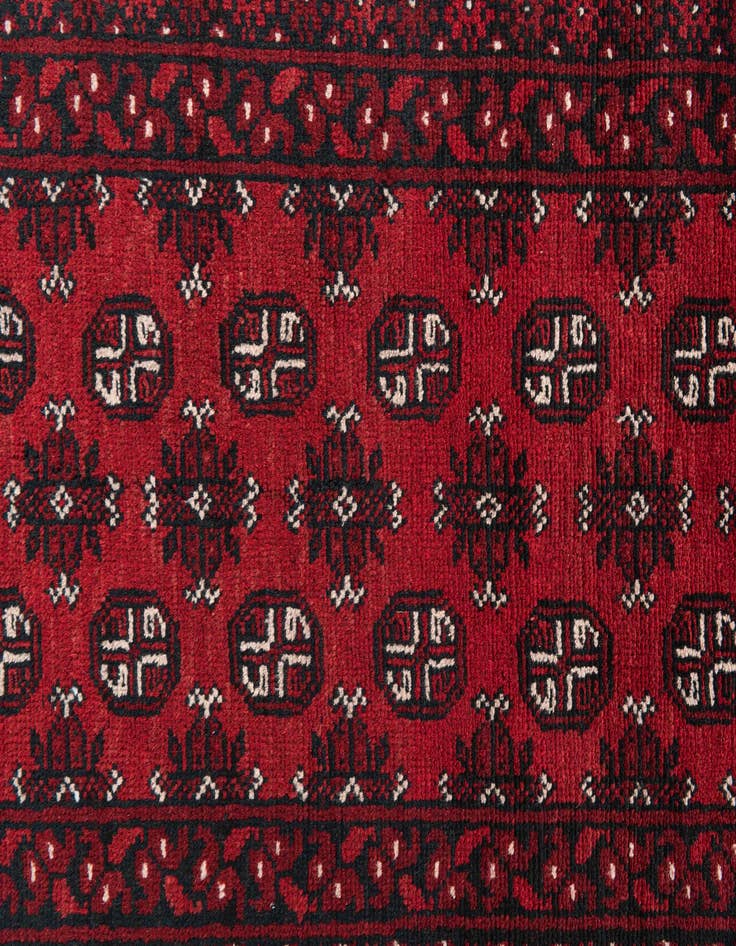 Detail image of 2' 8 x 15' 9 Hand Knotted Afghan Akhche Wool Runner Rug