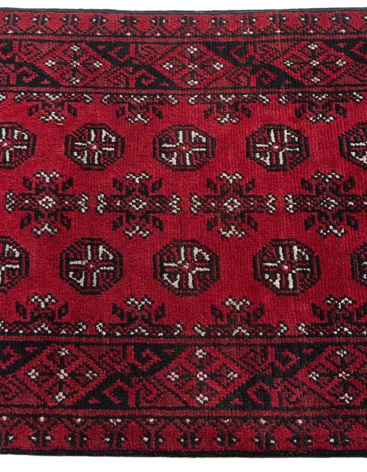 Detail image of  2' 7 x 15' 10  Hand Knotted Afghan Akhche Wool Runner Rug