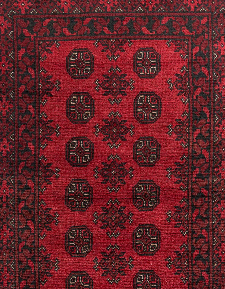 Detail image of  2' 8 x 18' 10  Hand Knotted Afghan Akhche Wool Runner Rug