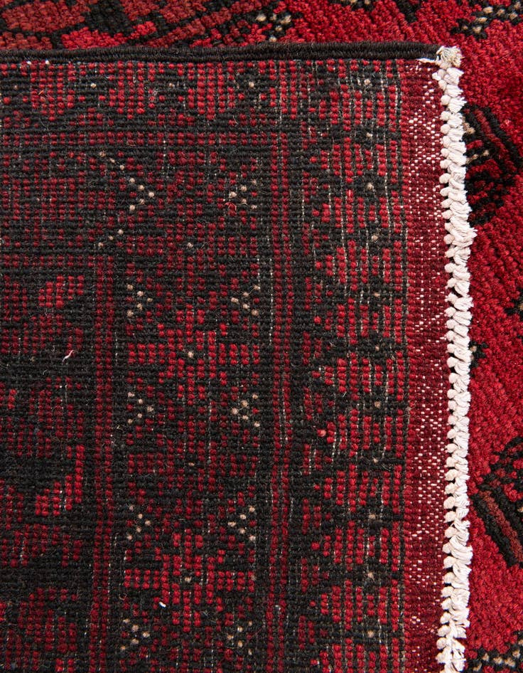 Detail image of  2' 8 x 18' 10  Hand Knotted Afghan Akhche Wool Runner Rug