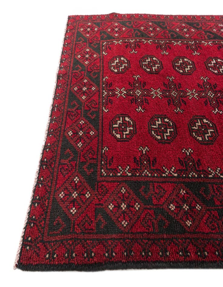 Detail image of 2' 8 x 15' 9 Hand Knotted Afghan Akhche Wool Runner Rug