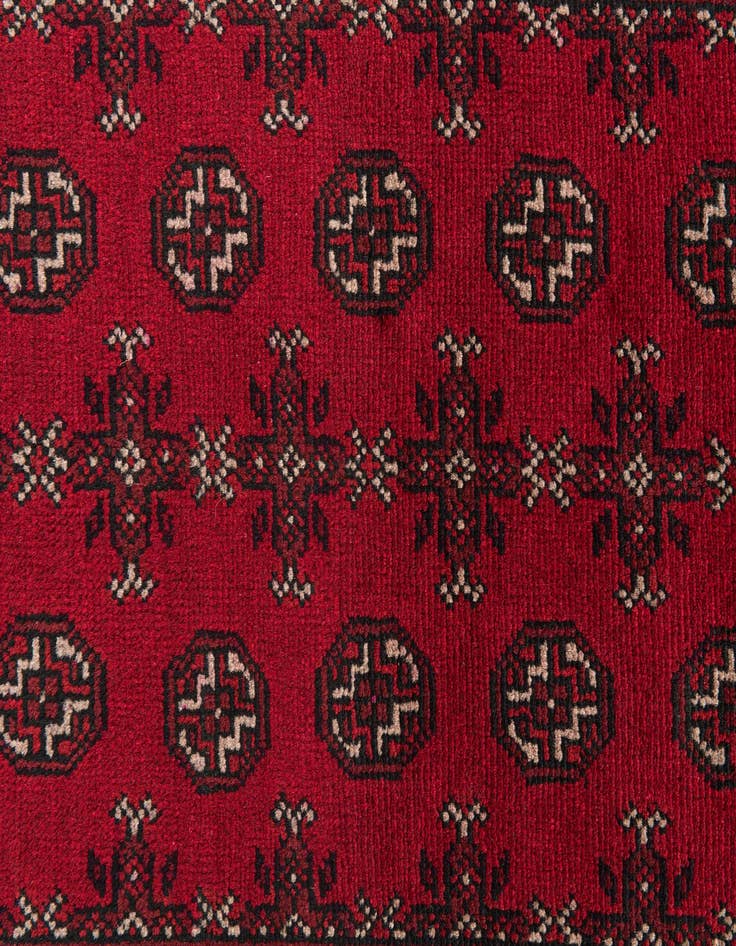 Detail image of 2' 8 x 15' 9 Hand Knotted Afghan Akhche Wool Runner Rug