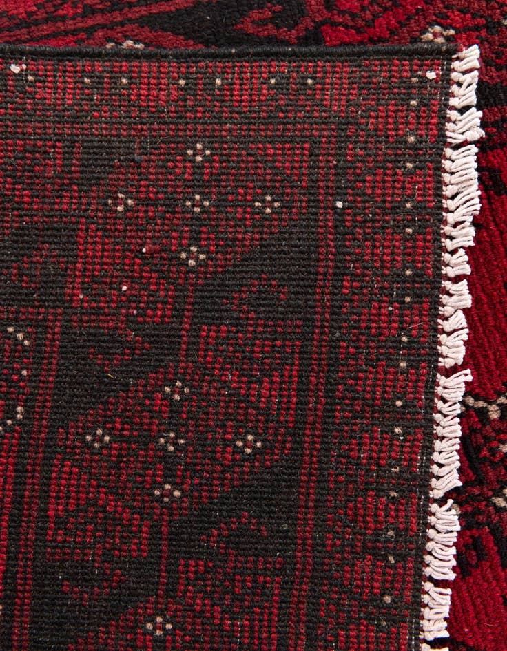 Detail image of 2' 8 x 15' 9 Hand Knotted Afghan Akhche Wool Runner Rug