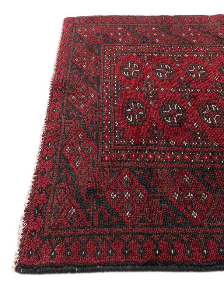 Detail image of  2' 8 x 16' 2  Hand Knotted Afghan Akhche Wool Runner Rug