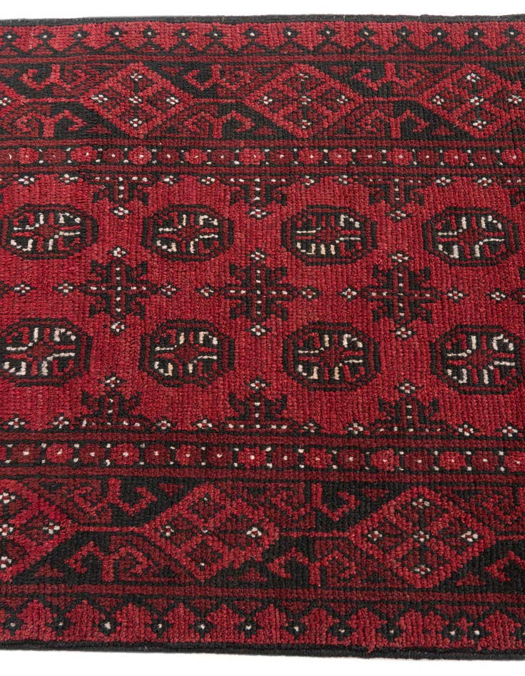 Detail image of  2' 8 x 16' 2  Hand Knotted Afghan Akhche Wool Runner Rug
