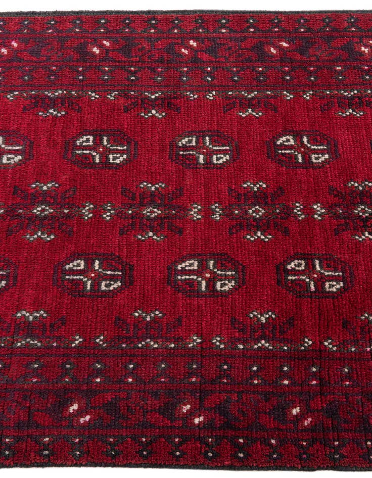 Detail image of  2' 8 x 16'  Hand Knotted Afghan Akhche Wool Runner Rug