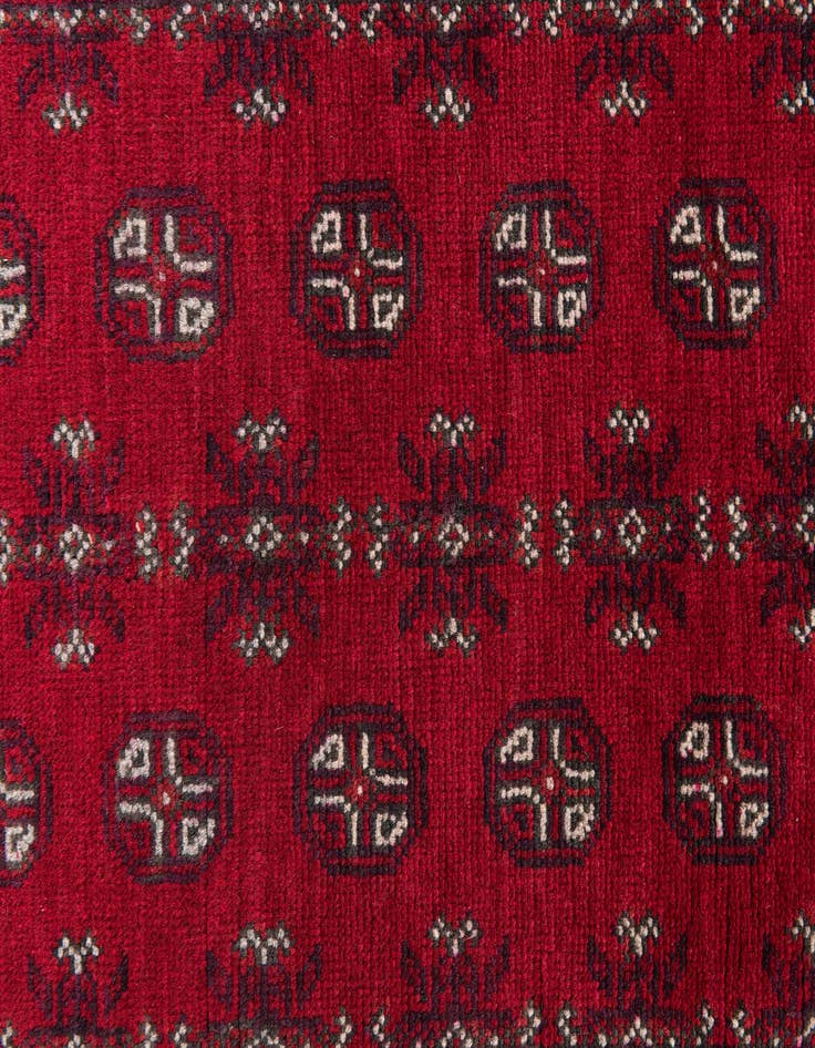 Detail image of  2' 8 x 16'  Hand Knotted Afghan Akhche Wool Runner Rug