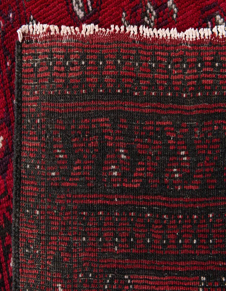 Detail image of  2' 8 x 16'  Hand Knotted Afghan Akhche Wool Runner Rug