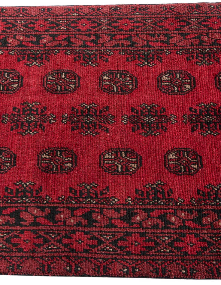 Detail image of  2' 8 x 15' 7  Hand Knotted Afghan Akhche Wool Runner Rug