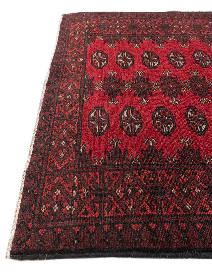Detail image of  2' 8 x 15' 9  Hand Knotted Afghan Akhche Wool Runner Rug