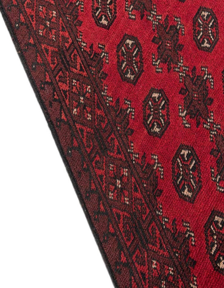 Detail image of  2' 8 x 15' 9  Hand Knotted Afghan Akhche Wool Runner Rug