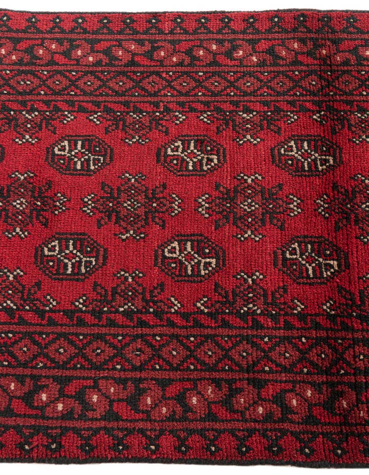 Detail image of  2' 9 x 15' 7  Hand Knotted Afghan Akhche Wool Runner Rug
