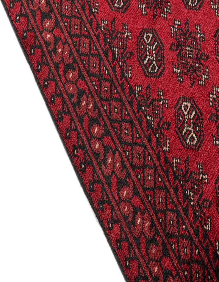 Detail image of  2' 9 x 15' 7  Hand Knotted Afghan Akhche Wool Runner Rug