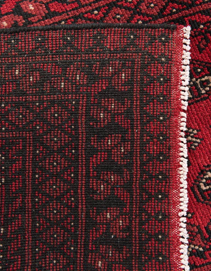 Detail image of  2' 9 x 15' 7  Hand Knotted Afghan Akhche Wool Runner Rug