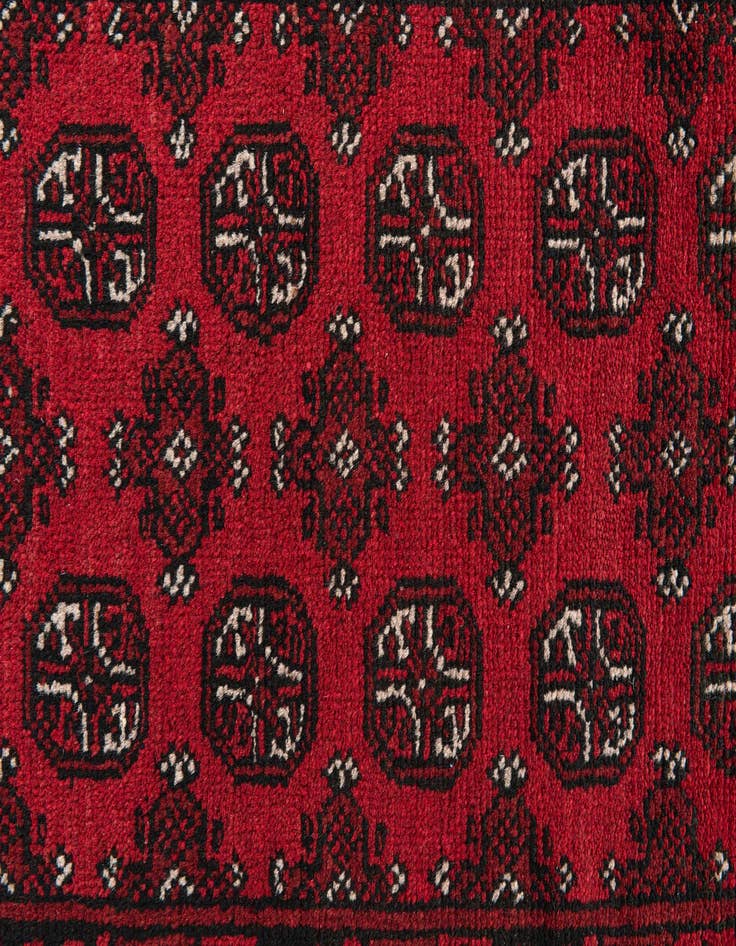 Detail image of 2' 7 x 18' 10 Hand Knotted Afghan Akhche Wool Runner Rug