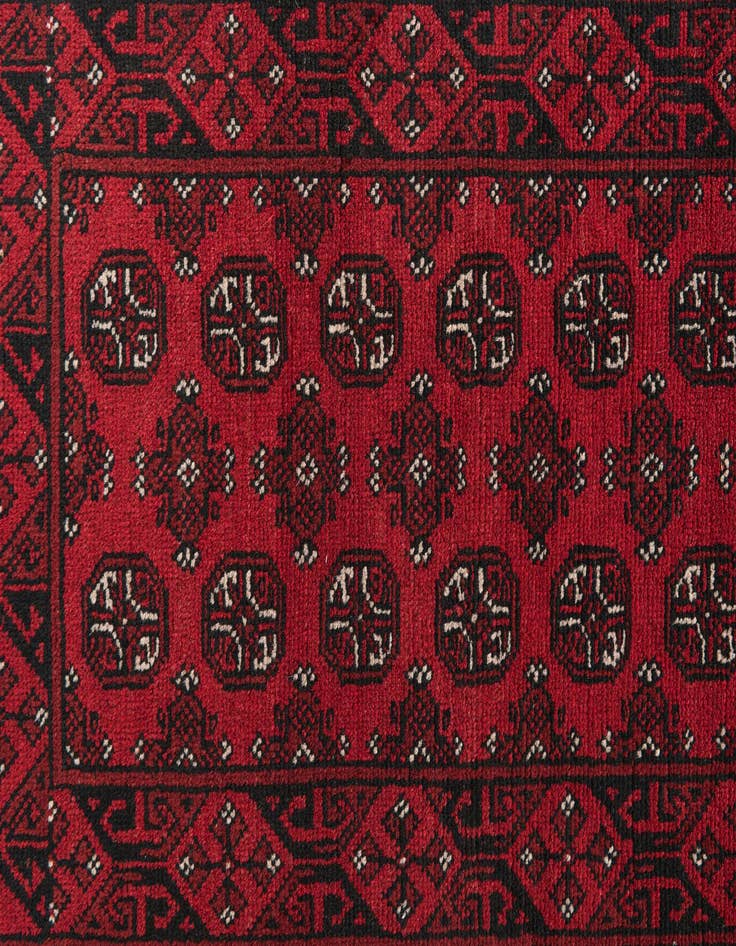Detail image of 2' 7 x 18' 10 Hand Knotted Afghan Akhche Wool Runner Rug