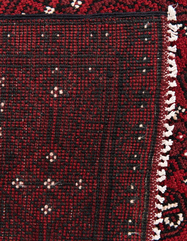 Detail image of  2' 6 x 18' 8  Hand Knotted Afghan Akhche Wool Runner Rug