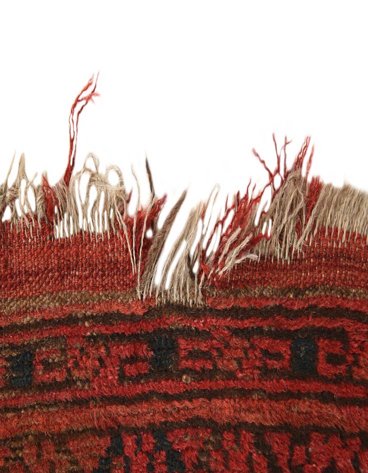 Detail image of  3' 8 x 7' 4  Hand Knotted Afghan Akhche Wool Runner Rug