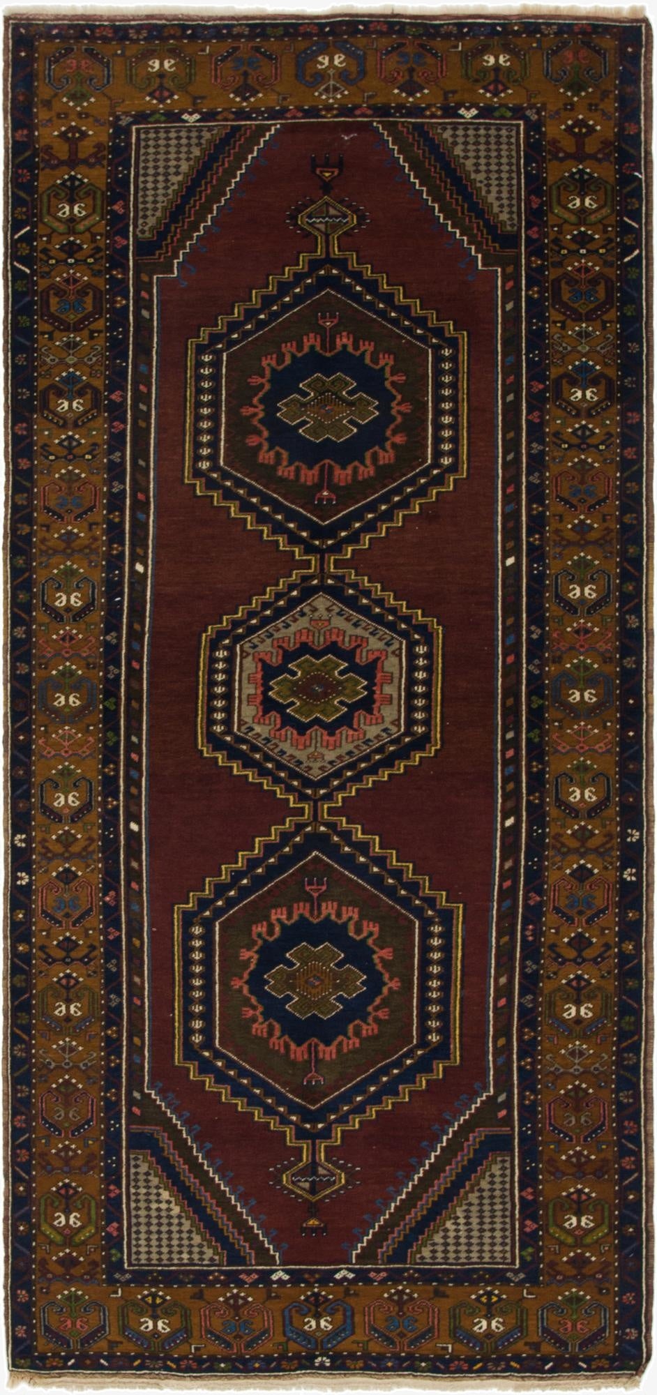  4' 2 x 9' 2  Hand Knotted Anatolian Wool Runner Rug