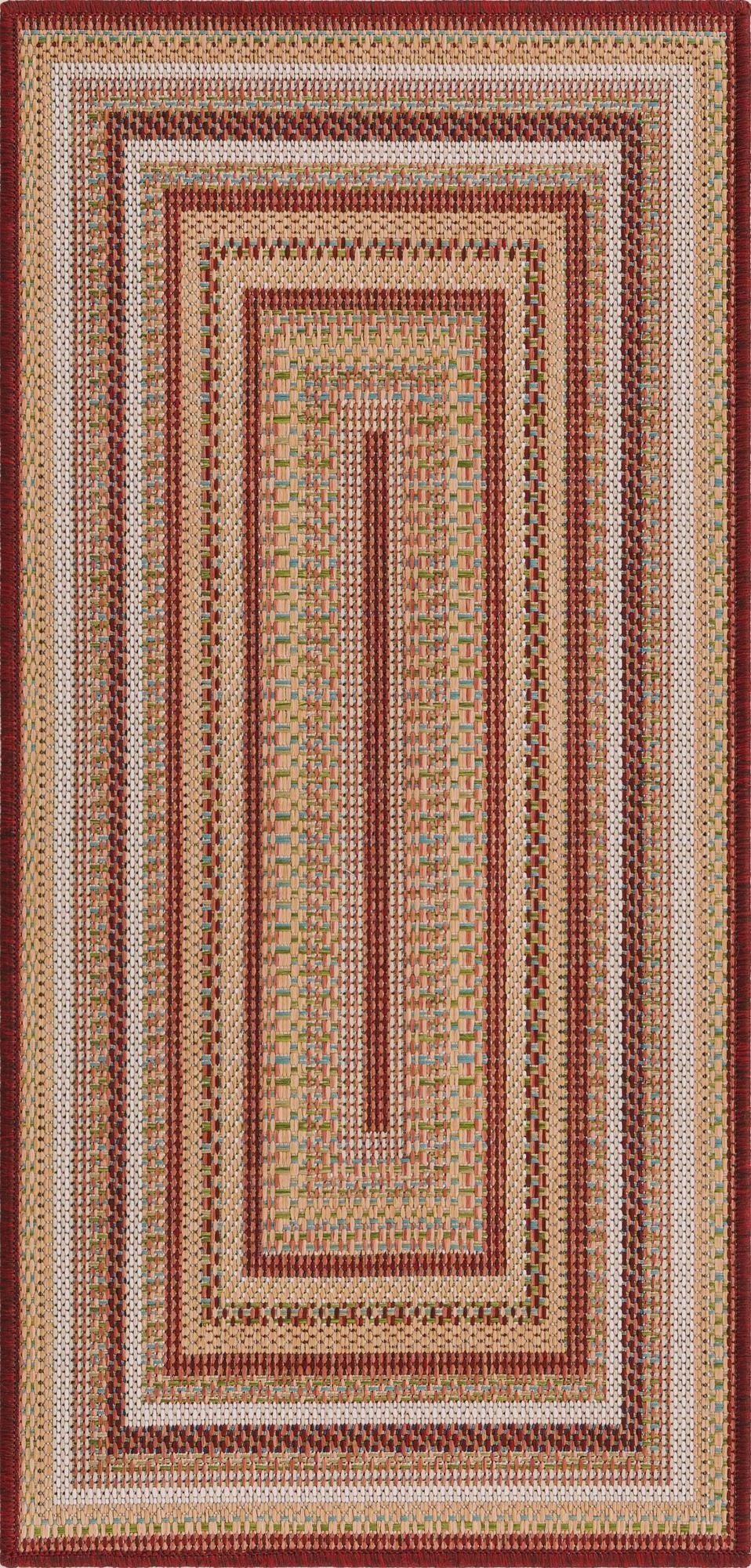  2' x 4'  Washable Baja Indoor / Outdoor Runner Rug